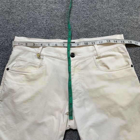 Golfino Shorts Mens 32 Ivory Mid Rise Golf Performance Chino Zip Fly Wicking - Picture 7 of 15